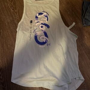 Under Armour Women's White and Purple Tank Top